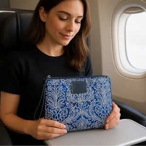 Liberty London x British Airways First Class Pouch – Blue Floral Wristlet